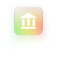 Neumorphic Bank Icon 3D Finance and Money Symbol for UI Design
