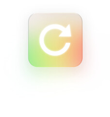Neumorphic Refresh Icon 3D Reload and Sync Symbol for UI Design