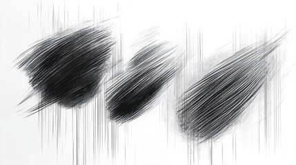 Obraz premium Abstract black brush strokes with vertical streaks on a white background conveying motion and intensity
