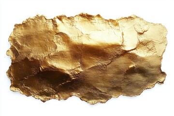 Obraz premium Irregular shaped textured sheet with metallic gold surface reflecting light