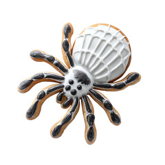 Halloween spider cookie isolated on transparent background
