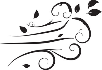  Falling Leaf Autumn Wind Silhouette Vector Illustration