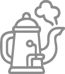 Steaming Teapot Icon With Tea Bag For Hot Beverage Symbolism And Comfort