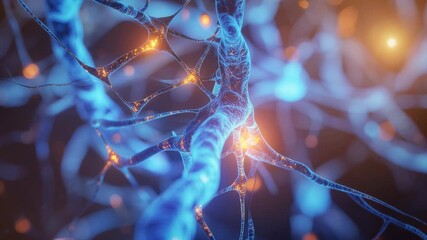 Biotech innovation drug discovery and neural network science highlights laboratory research, futuristic technology, and medical advancement by visualizing active brain cell connections and glowing - Powered by Adobe