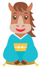 午年のかわいい馬