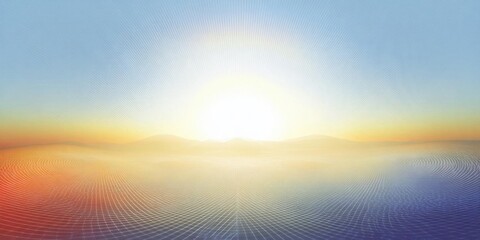 Abstract Landscape With Sunrise Effect Background