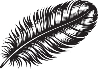 Elegant Black Feather Silhouette on Checkered Style