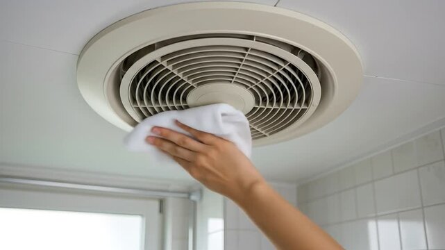Cleaning ceiling ventilation