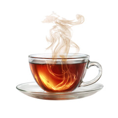 Tea Cup with Dragon Steam isolated on transparent background