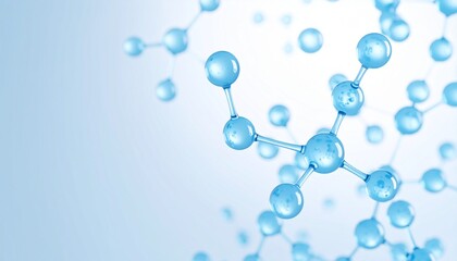 a blue molecular structure on white gradient background