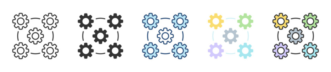 Integration Icon Set Multiple Style Collection