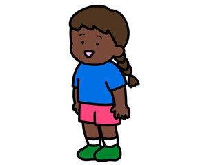 Obraz premium 立って話す黒人の女の子