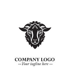 Head of Sheep Logo Symbol in Minimalist Modern Vector Design for Farm, Agriculture, and Wool Branding