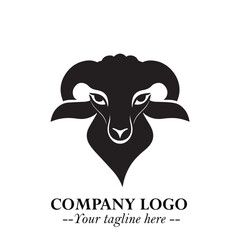 Head of Sheep Logo Symbol in Minimalist Modern Vector Design for Farm, Agriculture, and Wool Branding