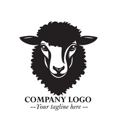 Head of Sheep Logo Symbol in Minimalist Modern Vector Design for Farm, Agriculture, and Wool Branding