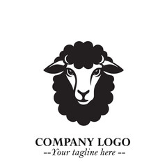 Head of Sheep Logo Symbol in Minimalist Modern Vector Design for Farm, Agriculture, and Wool Branding