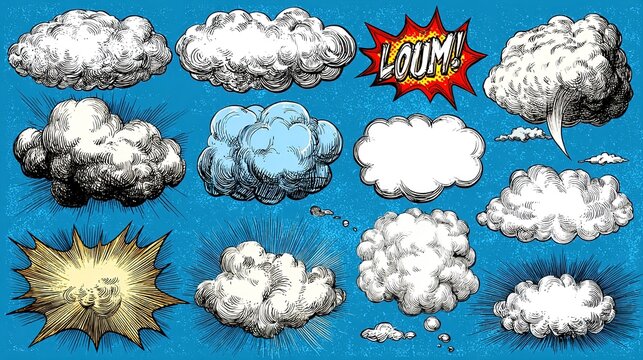 Comic Speech Bubble Set - Vector Outline. Versatile and Creative Design for Graphic Use.