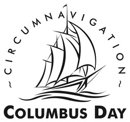 Sailing Ship for Columbus day Logo