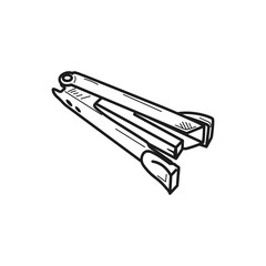 Hand Drawn Illustration of a Silver Stapler Tool with a Transparent Background Suitable for School and Office Supplies Themes