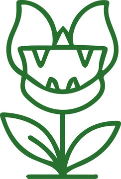Aggressive Green Plant Monster Icon From Classic Nintendo Super Mario Game