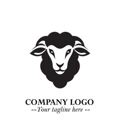 Head of Sheep Logo Symbol in Minimalist Modern Vector Design for Farm, Agriculture, and Wool Branding