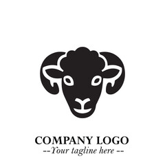 Head of Sheep Logo Symbol in Minimalist Modern Vector Design for Farm, Agriculture, and Wool Branding