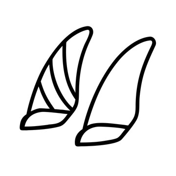 Illustration of two elf ears with bandage in black