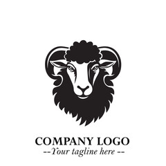 Head of Sheep Logo Symbol in Minimalist Modern Vector Design for Farm, Agriculture, and Wool Branding