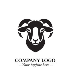 Head of Sheep Logo Symbol in Minimalist Modern Vector Design for Farm, Agriculture, and Wool Branding
