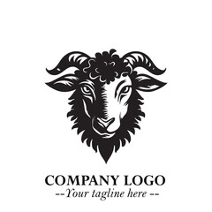 Head of Sheep Logo Symbol in Minimalist Modern Vector Design for Farm, Agriculture, and Wool Branding