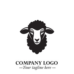 Head of Sheep Logo Symbol in Minimalist Modern Vector Design for Farm, Agriculture, and Wool Branding