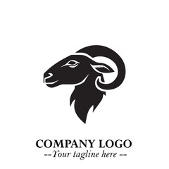 Head of Sheep Logo Symbol in Minimalist Modern Vector Design for Farm, Agriculture, and Wool Branding