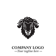 Head of Sheep Logo Symbol in Minimalist Modern Vector Design for Farm, Agriculture, and Wool Branding