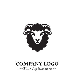 Head of Sheep Logo Symbol in Minimalist Modern Vector Design for Farm, Agriculture, and Wool Branding