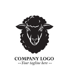 Head of Sheep Logo Symbol in Minimalist Modern Vector Design for Farm, Agriculture, and Wool Branding