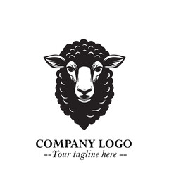 Head of Sheep Logo Symbol in Minimalist Modern Vector Design for Farm, Agriculture, and Wool Branding