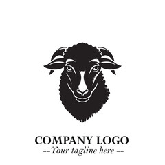 Head of Sheep Logo Symbol in Minimalist Modern Vector Design for Farm, Agriculture, and Wool Branding