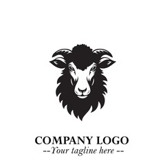 Head of Sheep Logo Symbol in Minimalist Modern Vector Design for Farm, Agriculture, and Wool Branding