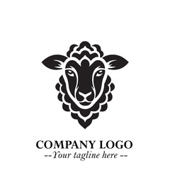 Head of Sheep Logo Symbol in Minimalist Modern Vector Design for Farm, Agriculture, and Wool Branding