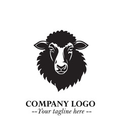 Head of Sheep Logo Symbol in Minimalist Modern Vector Design for Farm, Agriculture, and Wool Branding