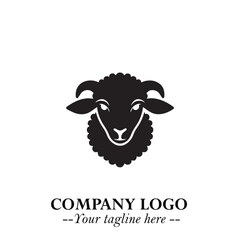Head of Sheep Logo Symbol in Minimalist Modern Vector Design for Farm, Agriculture, and Wool Branding