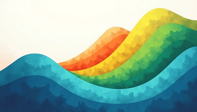 Abstract gradient of color tones forming a mountain-like curve, symbolizing endurance, persistence, and athletic progress.
