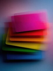 Colorful Cards in Motion Create a Vibrant Abstract Representation of Movement and Energy in a Creative Setting