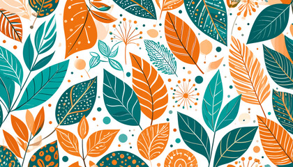 Fototapeta premium Vibrant Autumn Leaf Pattern.