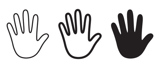 Handprint icons. set. isolated on white background, hand symbol, vector illustration.
