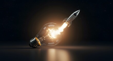 light bulb on black background