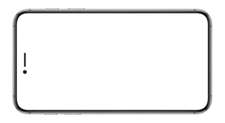 Modern frameless smartphone with a blank white screen for app design and responsive website mockups for digital marketing use