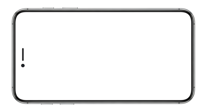 Modern frameless smartphone with a blank white screen for app design and responsive website mockups for digital marketing use