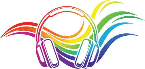 Listen to the vibrant rhythm with these stunning rainbow headphones