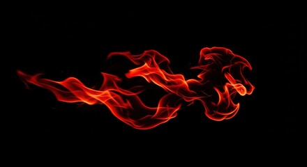 Abstract fiery swirl against black background